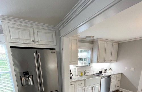 Albany House | Newly remodeled creekside farmhouse with a large back deck, 8 miles from Rowena.