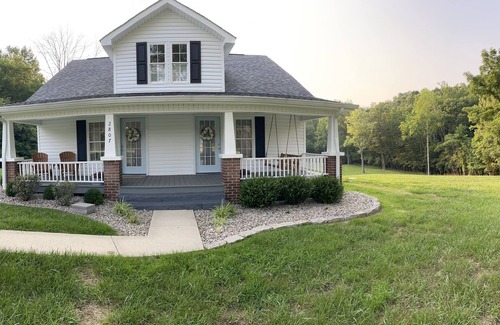 Albany House | Newly remodeled creekside farmhouse with a large back deck, 8 miles from Rowena.
