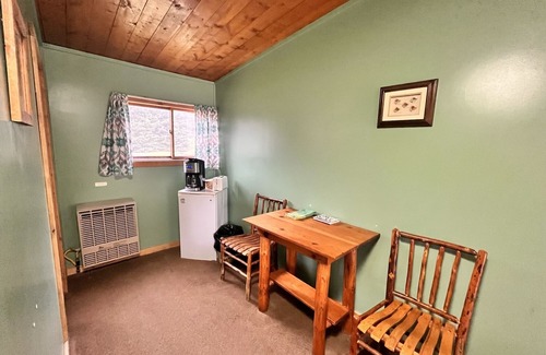Cooke City-Silver Gate Apartment | Newly Remodeled Motel Room with 1 Queen Bed, Bathroom with shower. Mini Fridge, Coffee Maker. Situated close to the General Store in Silver Gate, MT