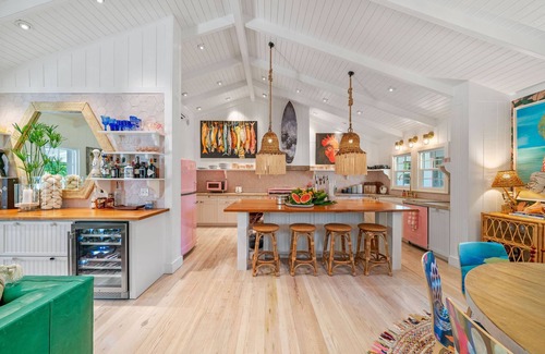 Dunmore Town House | Newly Renovated Retro Designer Bungalow 200' from Beach w/VW Bus Grill & Pool