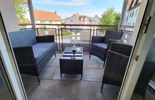 Bad Buchau Apartment | nJoy! Federsee Getaway | Central | Coffee | Balcony