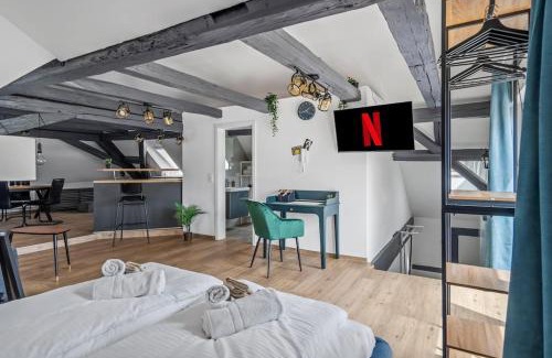 Ansbach Apartment | NUVANA FLATS - Loft 522 Dachterrasse mit Altstadtflair