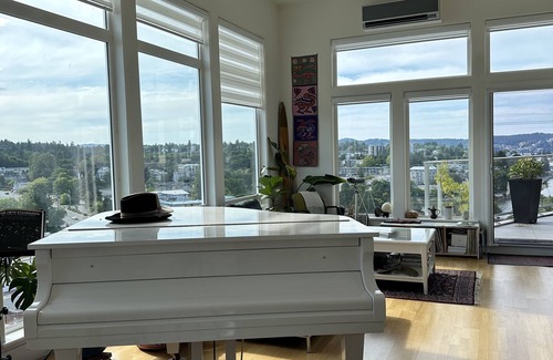 Regional District of Nanaimo Apartment | Oceanfront Penthouse with Private Rooftop, Covered Balcony & Ocean/Mountain View