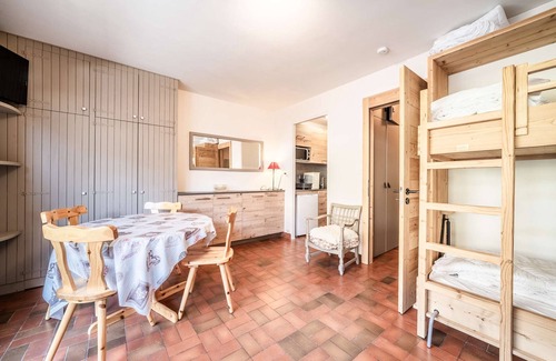 Morzine Apartment | OLYMPIQUE S4 Ski in ski out spacious studio opposite the pleney