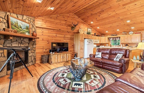 Hemphill Heights Cabin | On Mountain Time - Secluded 2 BR, 2BA Log Cabin, Hot Tub, Firepit