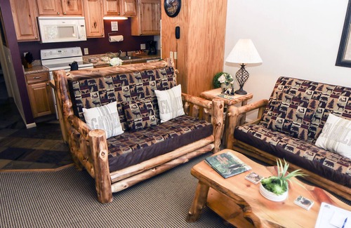 Estes Park Condo | One Bedroom Condo only Steps from Fall River
