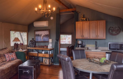 Dadeville Cabin | One Bedroom Glamp, Deck, Patio, Hot Tub at The Destination Resort