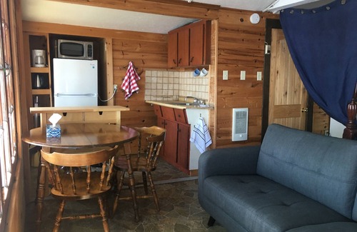 Minden Cabin | One room cabin, kitchenette, king bed, washroom with shower