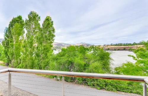 The Dalles House | Oregon Retreat with Balcony Steps to Columbia River
