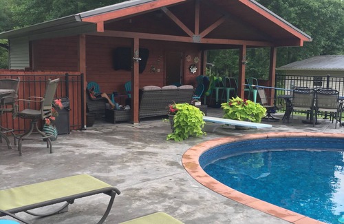 Huron Apartment | Outdoor family time on the patio, at the pool-pool house, or on the boat dock!