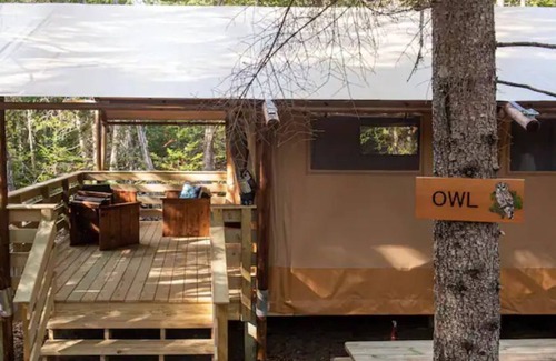 Salsbury Cove House | Owl Tent, Woods of Eden Glampground, Acadia