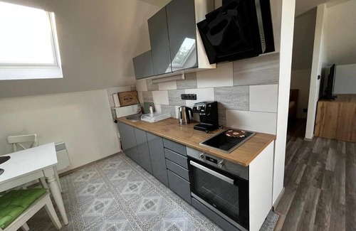 Trsice Apartment | Příjemný podkrovní byt s parkováním na pozemku.