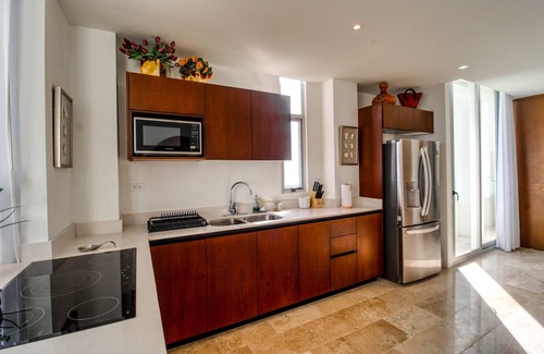 Miramar House | Palm-lined penthouse with plunge pool, amazing views, sauna, & balcony