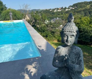 Saarburg Apartment | Palmen Oase Saarburg, Exklusives Retreat mit Pool, Palmen und traumhafter Aussicht