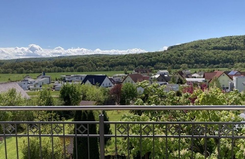 Bad Bocklet Apartment | Panoramasuite vacation apartment (65sqm) with a view of the Saale valley and Vorrhön