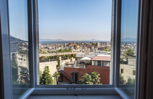 Naples Apartment | Panoramic apartment with large roof terrace in Naples, view of harbor, Vesuvius