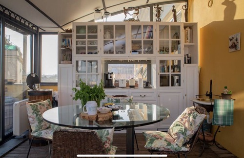 Castelletto Apartment | panoramic roof terrace with pergola: Genua Domus penthouse 010025-LT-1478