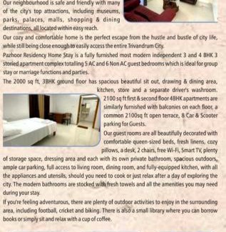 Kazhakuttam Apartment | PAZHOOR RESIDENCY HOME Stay