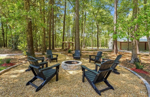 Okatie House | Peaceful gated private 4-Acre property with pool, game room, and fire pit!