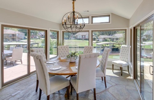 Hot Springs House | Peaceful Hot Springs Home Deck with Water Views!