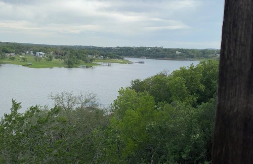 Point Pedernales House | Peaceful rustic cabin in the country overlooking the Pedernales River + Hot Tub.