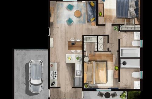 Evergreen House | Peaceful Townhome Fast Wifi Enclosed Garage