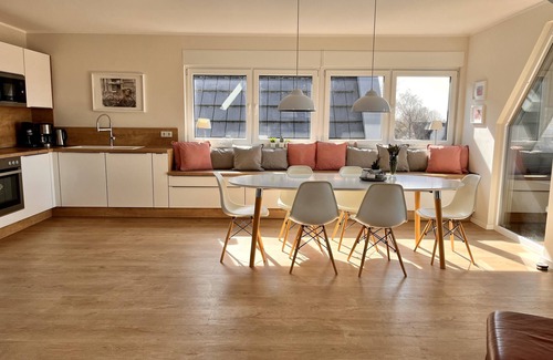 Carolinensiel Apartment | ☼ Penthouse on the Harle ☼ Uniquely beautiful living right on the water + sauna, fireplace