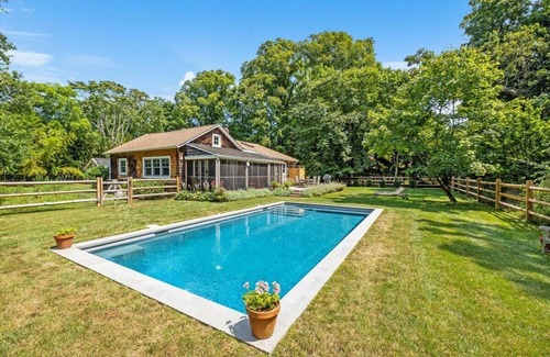 Bellport Cottage | Perfect, Central, Quiet Bellport Village Cottage—With Heated Saltwater Pool!