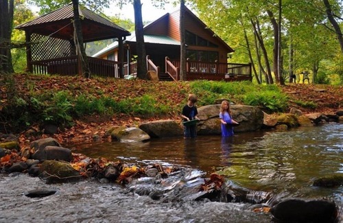 Unaka Cabin | Pet friendly 2br/2ba cabin with hot tub on Rushing Trout Stream!