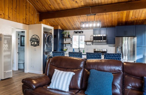 Big Bear City Cabin | Pet Friendly Cozy Up Cabin fenced back yard & fully remodeled single story cabin