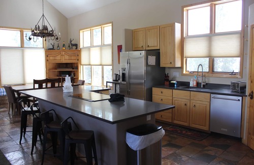 Three Peaks House | Pet Friendly Family Mountain Home with private hot tub!