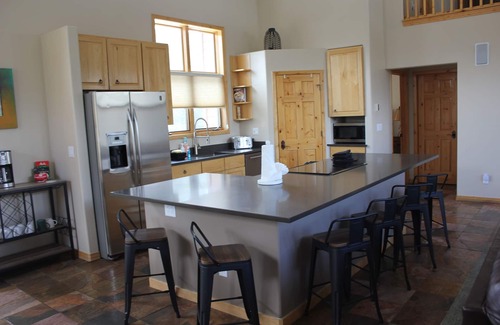 Three Peaks House | Pet Friendly Family Mountain Home with private hot tub!