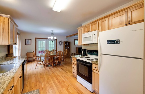 Lake George House | Pet Friendly Red House: Short Walk to Private Dock & Lake George!