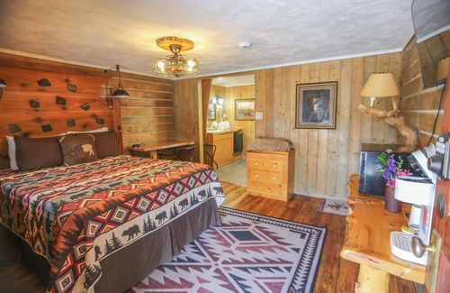 Dubois Cabin | Pet-Friendly Wind River Deluxe Queen w/Mountain View, Hot tub & Parking