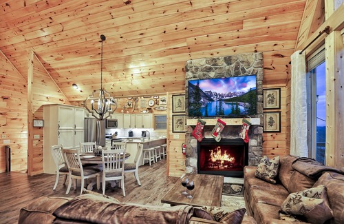 Chalet Village North Cabin | PHENOMENAL Luxury View Cabin! HUGE game room! 4 decks! 5 fireplaces! Hot Tub!