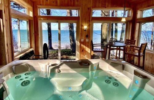Sodus House | Pine Cottage Lakefront Hot Tub Fire Pit