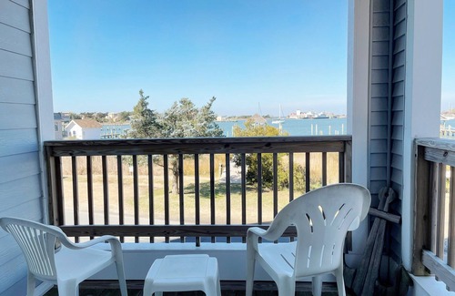 Ocracoke Condo | Pirate's Quay 1 North: Enjoy watching the ferries in Silver Lake Harbor