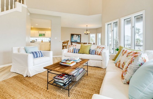 Pirates Beach West House | Pirivate Beachside Home w/ Gulf Views, Wrap-Around Deck, Bright & Airy Interior