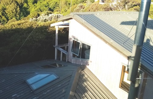 Plimmerton House | Plimmerton Tree Top house (one of two on hillside) - surrounded in manuka forest