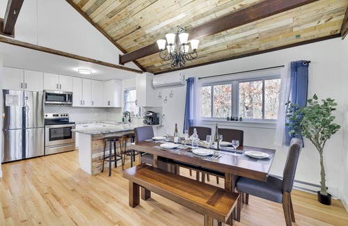 Cresco House | Pocono Mountains Luxury Retreat with king bed and Game Room in the woods.