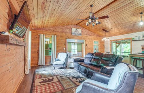 White Cottage House | Pond and Fire Pit Charming Log Cabin near Blue Rock