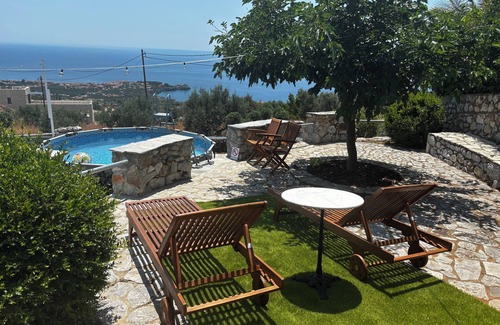 Lefktron Apartment | Pool, Amazing Sea View Master bedroom suite, King Bed, Outdoor Shower for 2