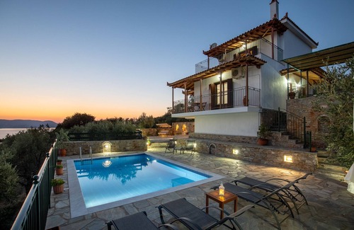 Glossa Villa | Pool Villa -Anastasia-sea views,sunset,wifi,near the village & the port