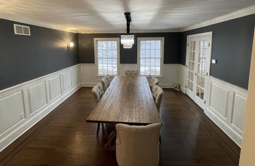 Lewisboro House | Poolside Paradise: Luxe 5-Bedroom w/Peloton Gym