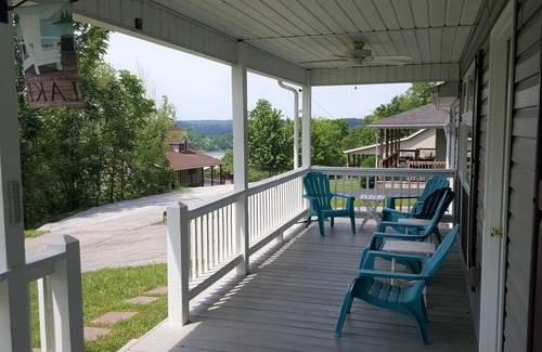 Monticello House | Porch sunset on the lake, 1/2 mile from Beaver Creek Marina!