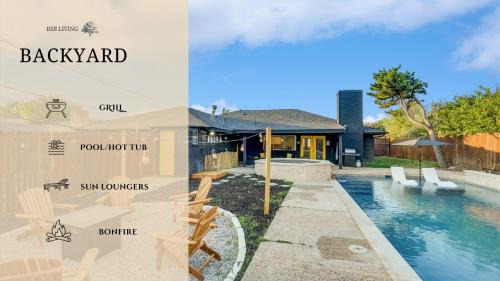 Northwest Dallas House | Posh 6BR 2,5BA Holiday Home with Pool, Media-Game Room & Hot Tub