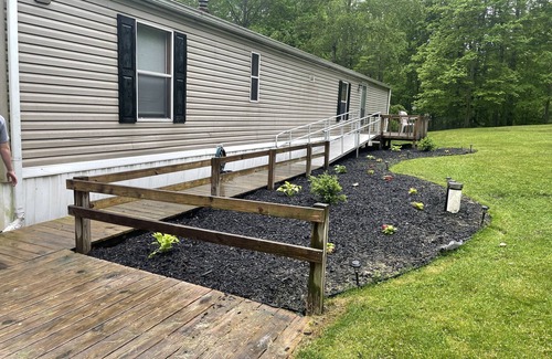 New Rumley House | Private 2 bedroom home on nearly 8 acres. Sits within 15 minutes of 3 lakes.