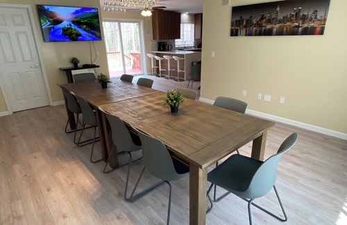 Blakeslee House | Private and Heated pool Hot tub, sauna, game room, swing Sat.