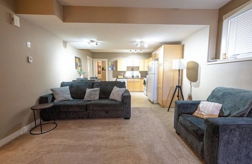 Grande Prairie Apartment | Private Cozy Suite | Full Kitchen | Smart TV | WIFI