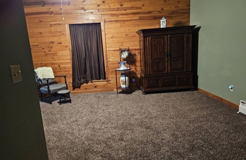 Warrenton Cabin | Private entry, lower area only with gameRoom, living room, bedroom and bathroom.